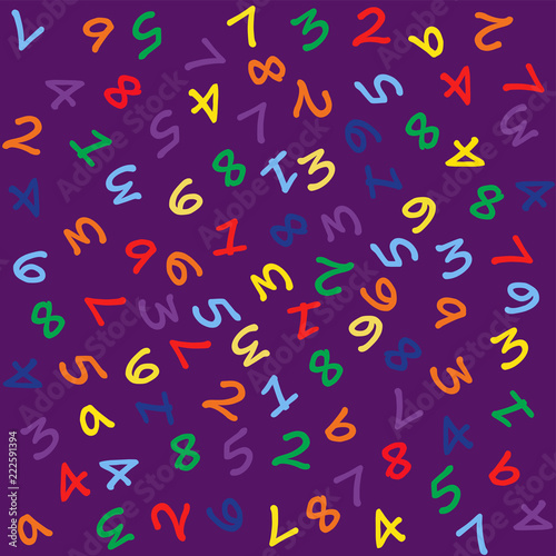 Vector background from numbers. Back to school. Seamless pattern. Vector illustration.