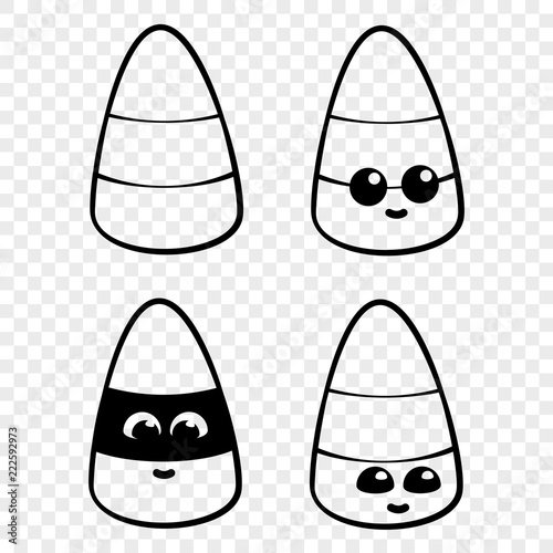 Candy corn halloween outline template for laser cutting and decor.