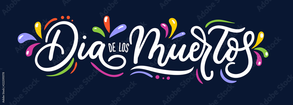 Dia de los Muertos greeting card for Day of the Dead. Greeting vector illustration with lettering. Dia de los Muertos greeting card for Day of the Dead. Greeting vector illustration with lettering.