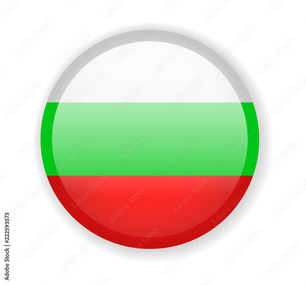 Bulgaria flag. Round bright Icon on a white background Bulgaria flag. Round bright Icon on a white background