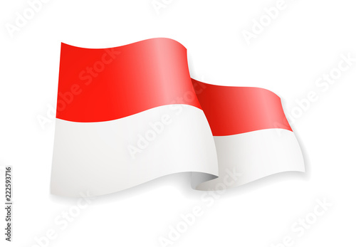 Free Download Waving Monaco flag on white background. - GFXLoad