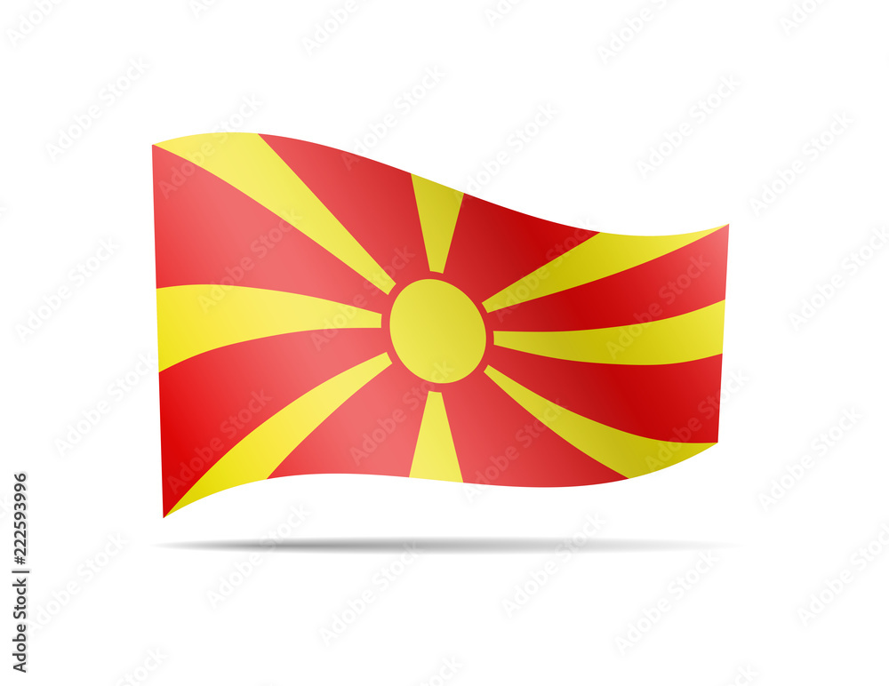 Waving Macedonia flag in the wind.