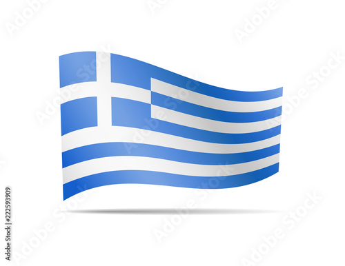 Waving Greece flag in the wind.