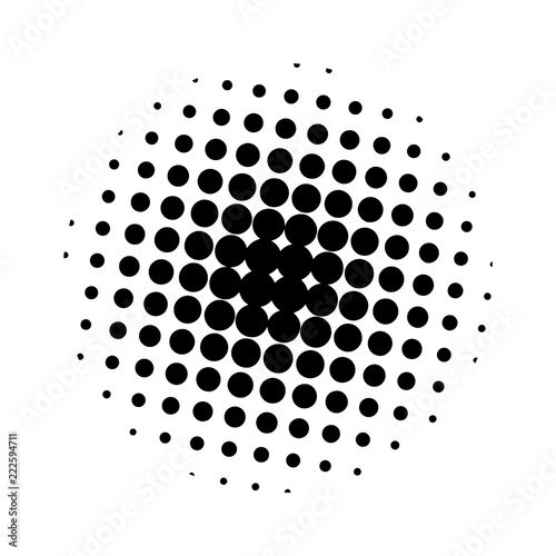 Halftone. Black circle. Circle halftone. Vector illustration