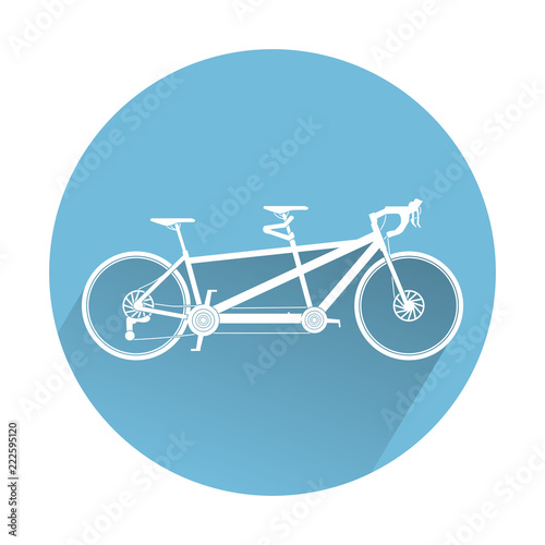 Tandem bike icon. Blue bike