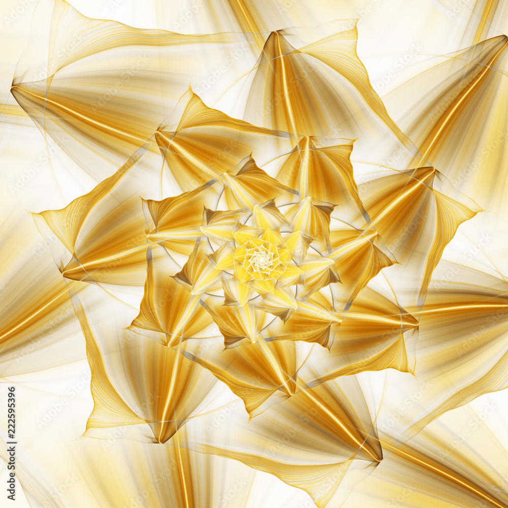 Abstract exotic gold flower. Close-up view. Fantasy fractal design. Psychedelic digital art. 3D rendering. Abstract exotic gold flower. Close-up view. Fantasy fractal design. Psychedelic digital art. 3D rendering.