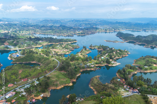 Guatape lake viewed from the top of the famous Rock (Piedra) © Fabs_Psn