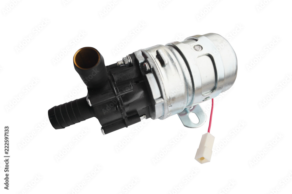 electric motor of liquid car heater on isolated white background electric motor of liquid car heater on isolated white background