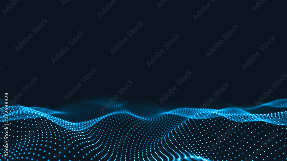 Abstract 3d technology and science neon visualization. Blockchain and cryptocurrency. Digital wallpaper. Business concept. Big data and artificial intelligence. Rendering computer virtual reality - obrazy, fototapety, plakaty 