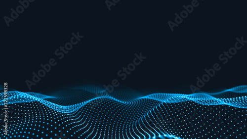 Abstract 3d technology and science neon visualization. Blockchain and cryptocurrency. Digital wallpaper. Business concept. Big data and artificial intelligence. Rendering computer virtual reality