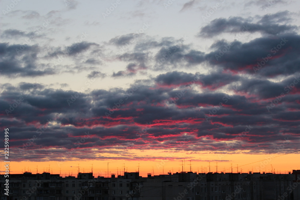 Fototapeta premium sunset over the city