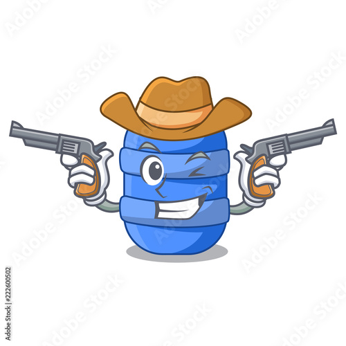 Cowboy large cartoon plastic barrel for water