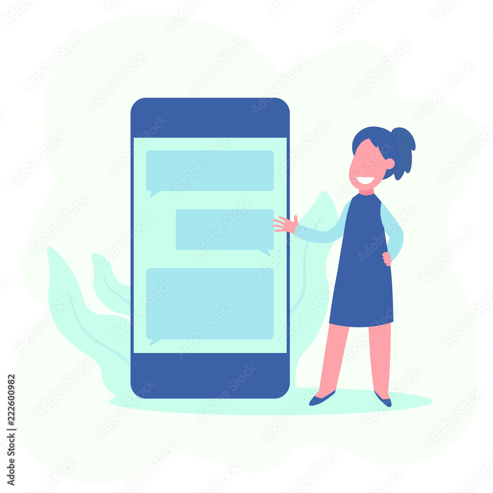 Businessman and businesswomen talking beside smart phone with blank screen. Business communication concept. Businessman and businesswomen talking beside smart phone with blank screen. Business communication concept.