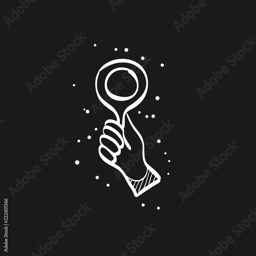 Sketch icon in black - Bidder hand