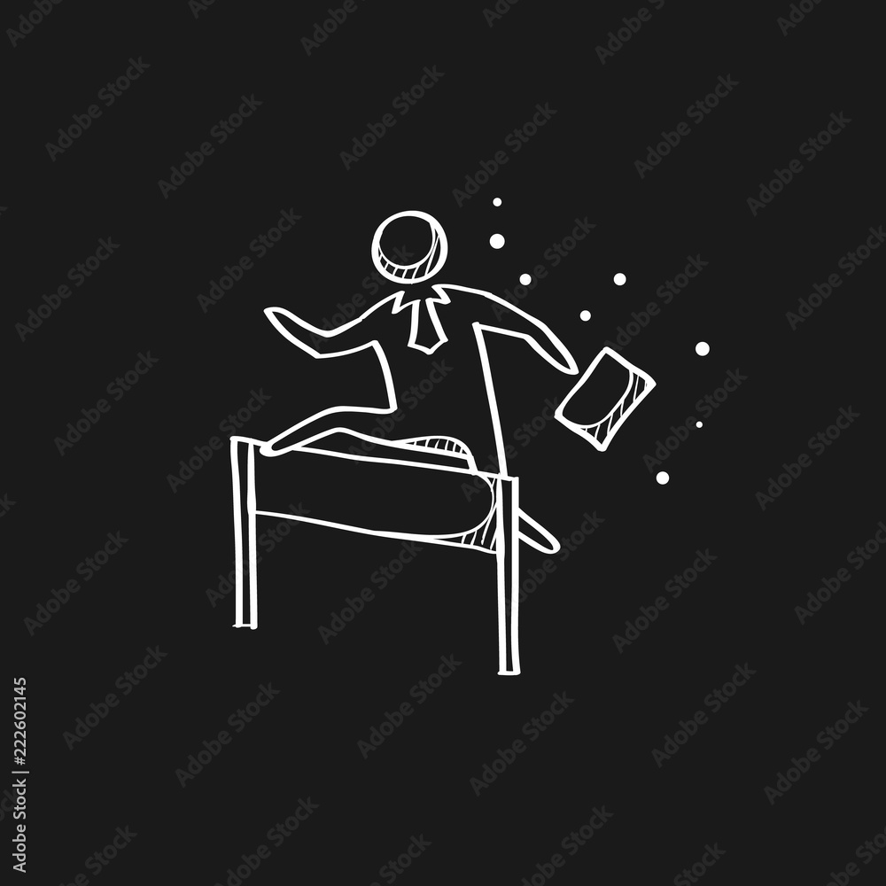 Sketch icon in black - Businessman challenge Sketch icon in black - Businessman challenge