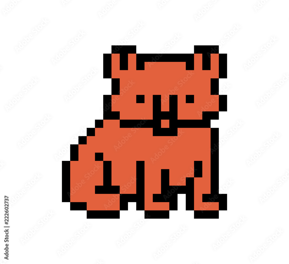 Classic 8 bit pixel art illustration of cute kitten. Retro 8 bit pixel art  style simple illustration of cute kitten used in old arcade games played on  Stock Photo - Alamy