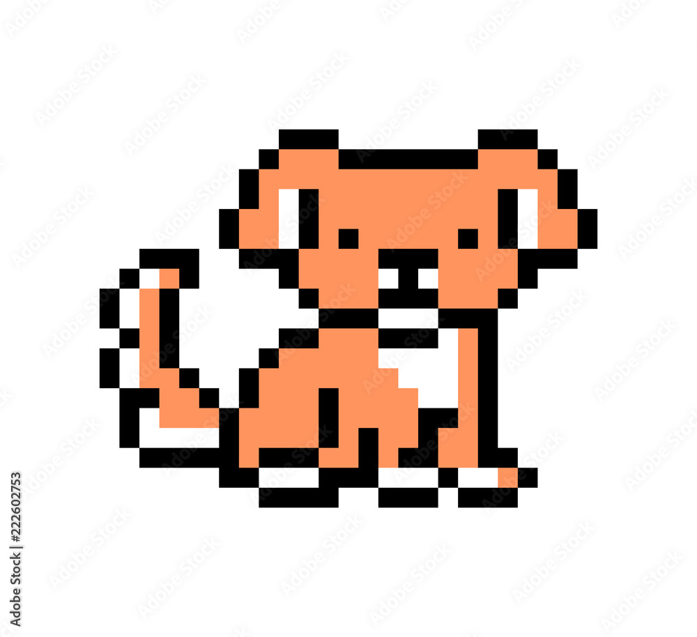 Vetores de Gato Da Arte Do Pixel Isolado No Fundo Branco Ícone Do Animal De  Domesitc Logotipo Bonito De 8 Bocados Vintage Retro 80s 90 Slot  Machinevídeo Game Graphics Mascote Amigável Do