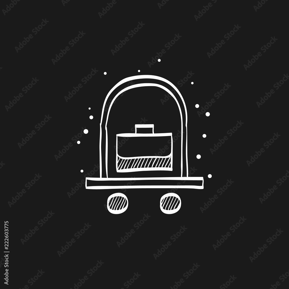 Sketch icon in black - Hotel trolley Sketch icon in black - Hotel trolley