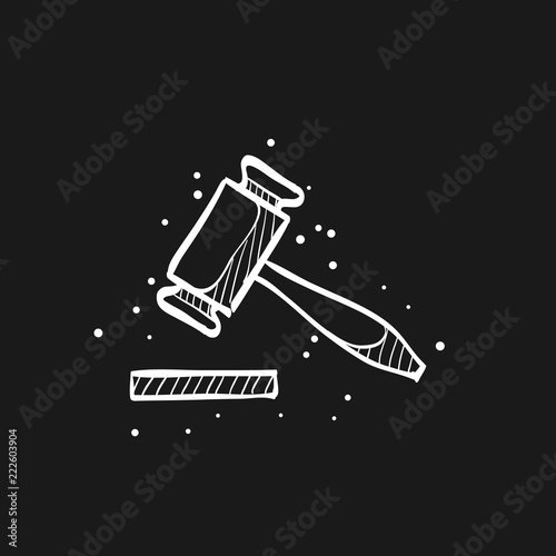 Sketch icon in black - Wood hammer