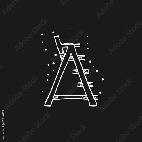 Sketch icon in black - Lifeguard chair