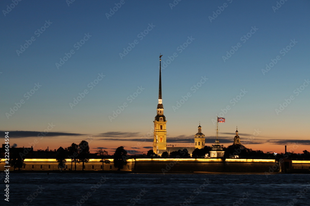 Peter and Paul Fortress at sunset
