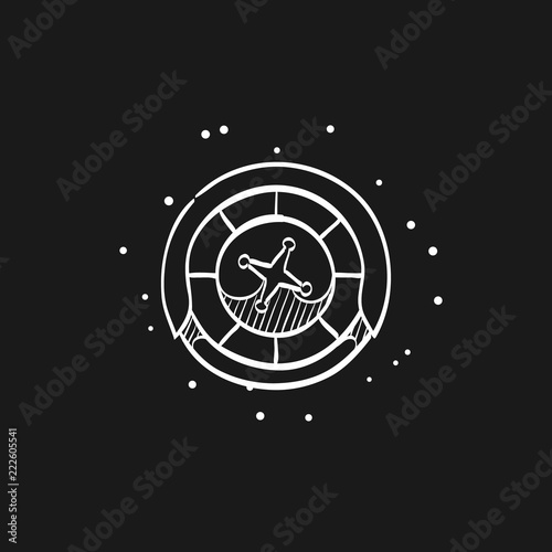 Sketch icon in black - Roulette table