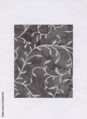 gray sheet of paper on a white background, ornament on a dark gray background, pattern on a gray background, blurry gray background, abstract background, abstract texture, design paper