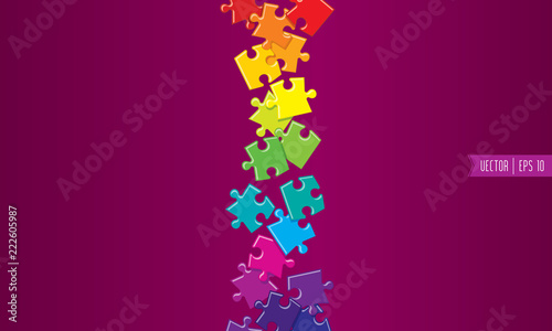 Spilled colored vector puzzles