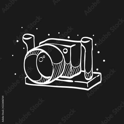 Sketch icon in black - Underwater camera