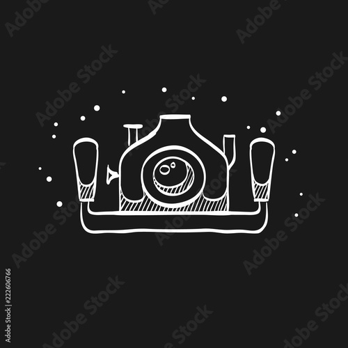 Sketch icon in black - Underwater camera