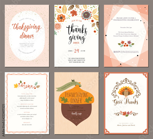 Thanksgiving greeting cards and invitations.