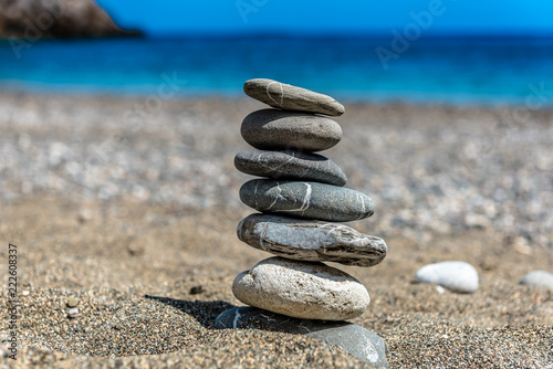 stone tower on the beach