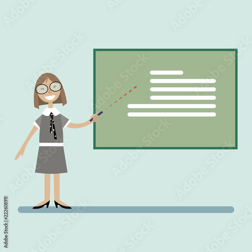Teacher at the blackboard