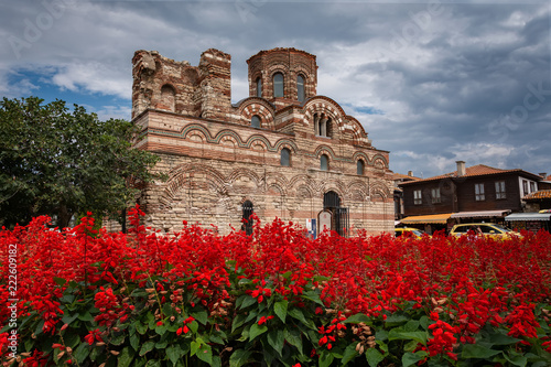 NESEBAR, BULGARIA - 14.09.2018: The Church of Christ Pantocrator is a medieval Eastern Orthodox church in the Bulgarian town of Nesebar on the Black Sea coast. An ancient Nesebar UNESCO photo