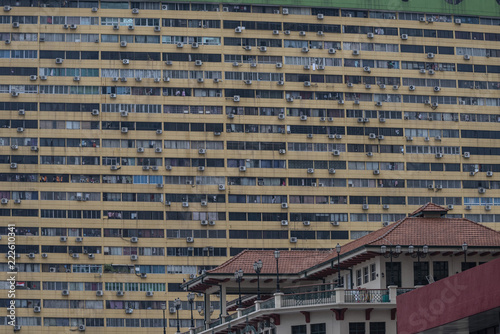 Canvas Print 70s Building Wall Full of Air Conditioners in Singapore