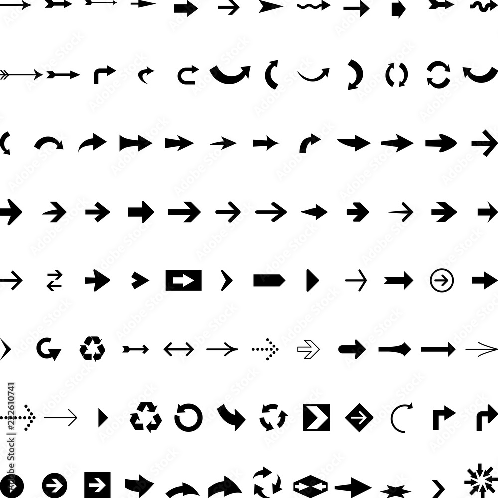 Verschiedene Pfeile, Pfeile, Symbole, Zeichen, Vektor, Aufkleber Label