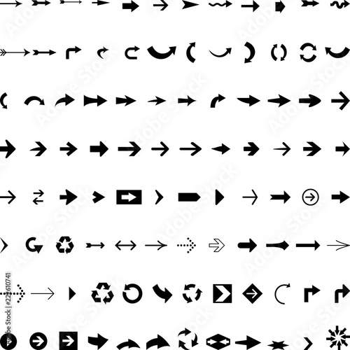 Verschiedene Pfeile, Pfeile, Symbole, Zeichen, Vektor, Aufkleber Label