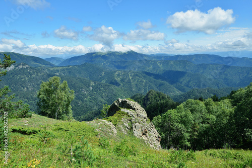 Treking in the mountains of the Borjomi-Kharagauli National Park in Lesser Caucasus. Borjomi  Georgia.