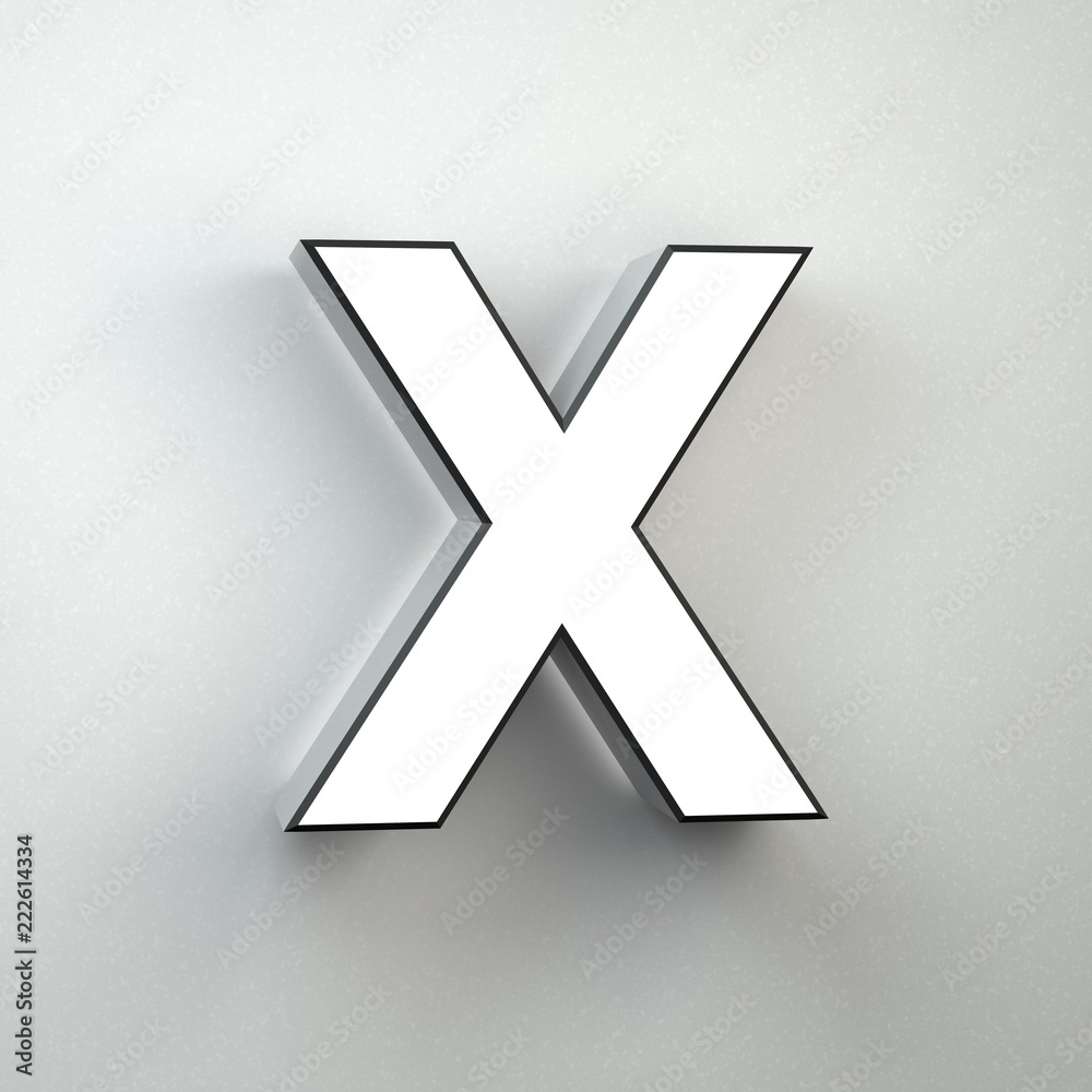 Wall sign letter X uppercase neon font isolated on white wall. Wall sign letter X uppercase neon font isolated on white wall.