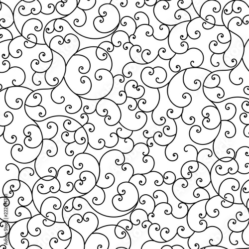 vector beautiful simple flourish pattern in black over white background for festive, greeting and elegant surface designs and backgrounds. pattern swatch at eps. file