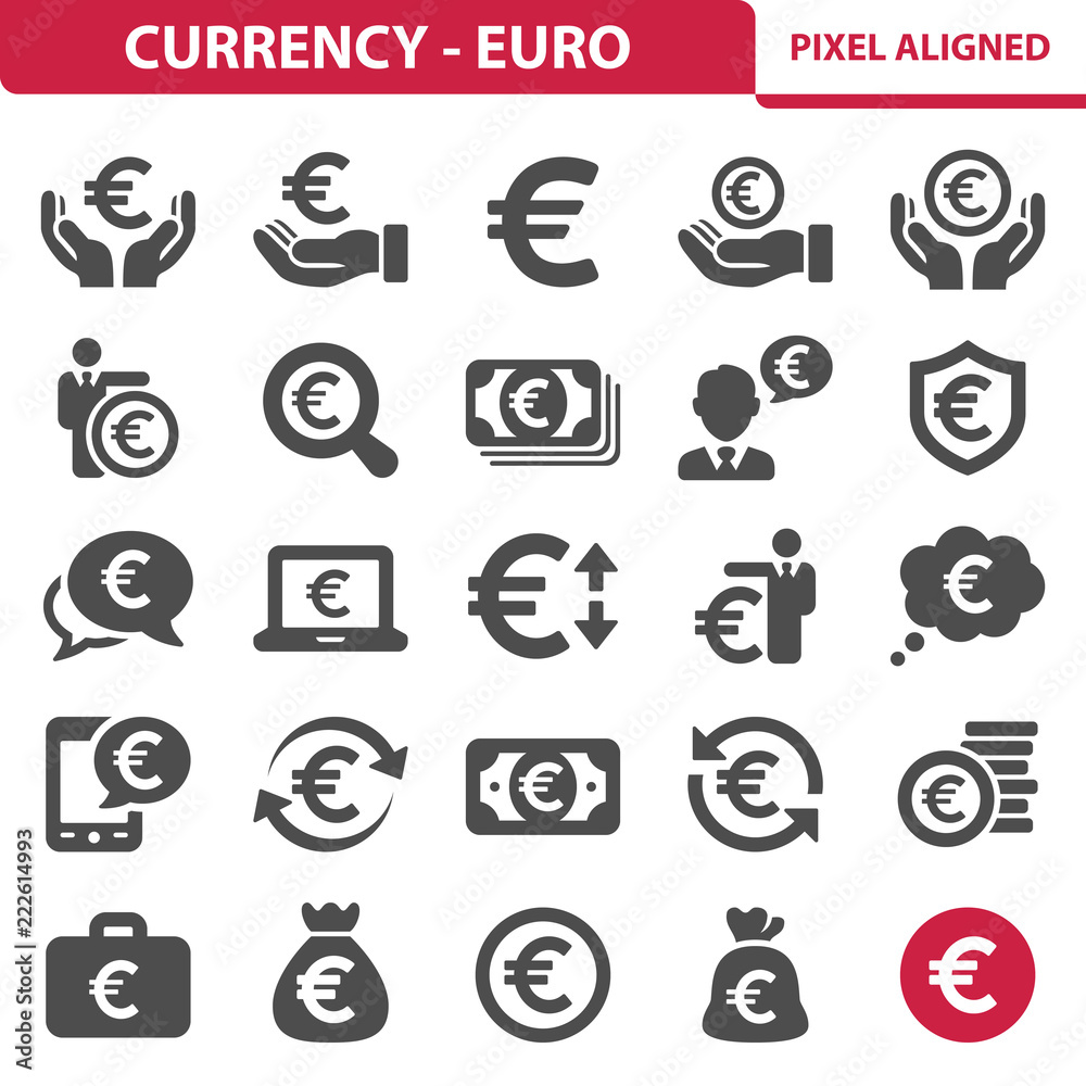 Currency - Euro Icons - obrazy, fototapety, plakaty 