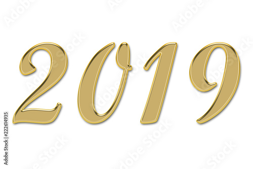 Año nuevo de 2019 de oro.