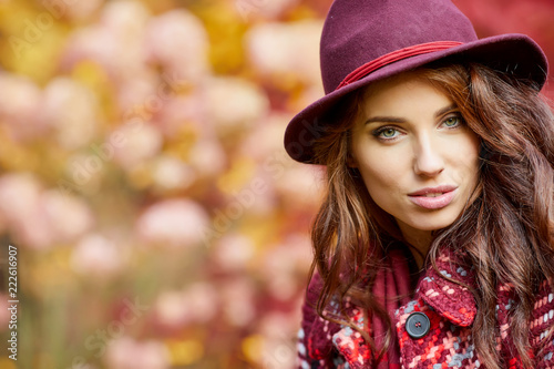 Autumn woman in autumn park , scarf and leather gloves © ZoomTeam