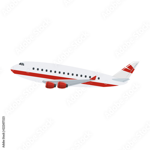 Airplane Isolated on White Background, Vector Illustration