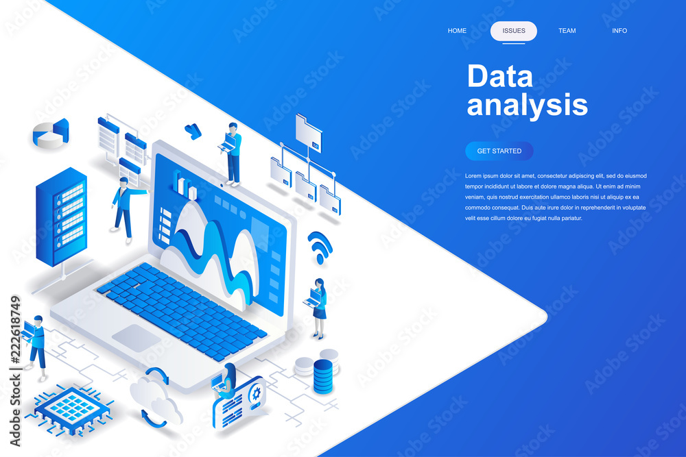 Data analysis modern flat design isometric concept. Analytics and ...