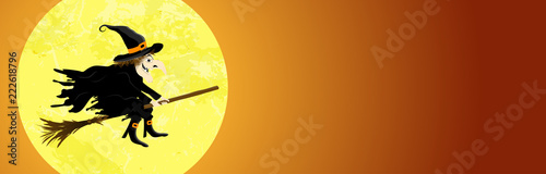 Halloween scary moon banner background