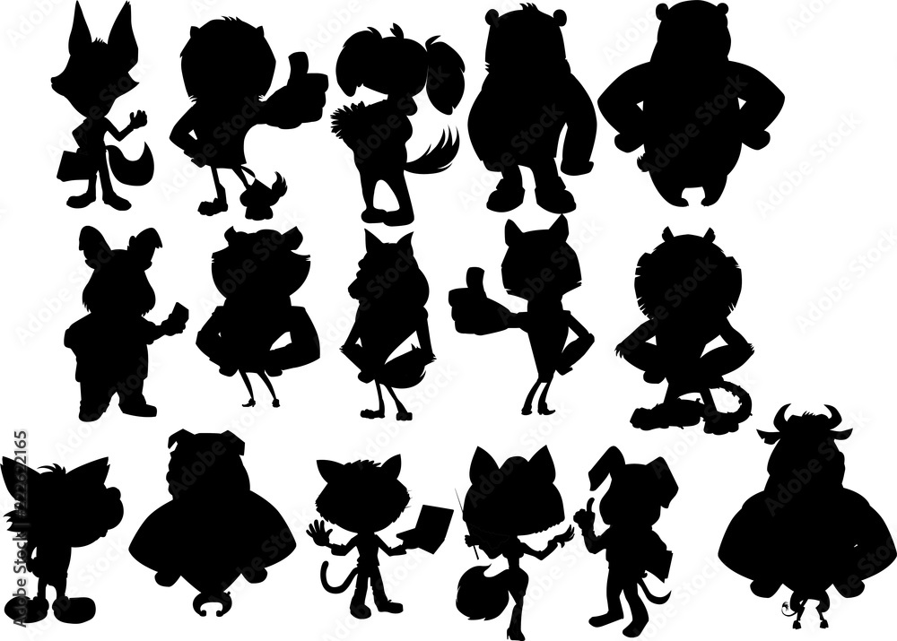 アニメの動物のシルエット Stock Vector Adobe Stock