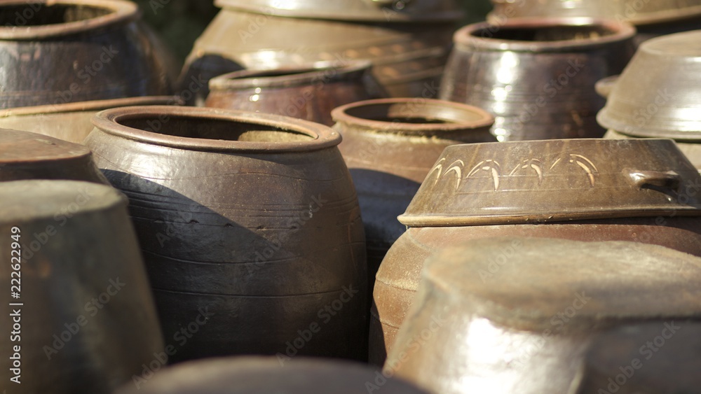 Many Korean Kimchi Pots 