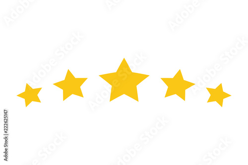 Five stars rating vector icon