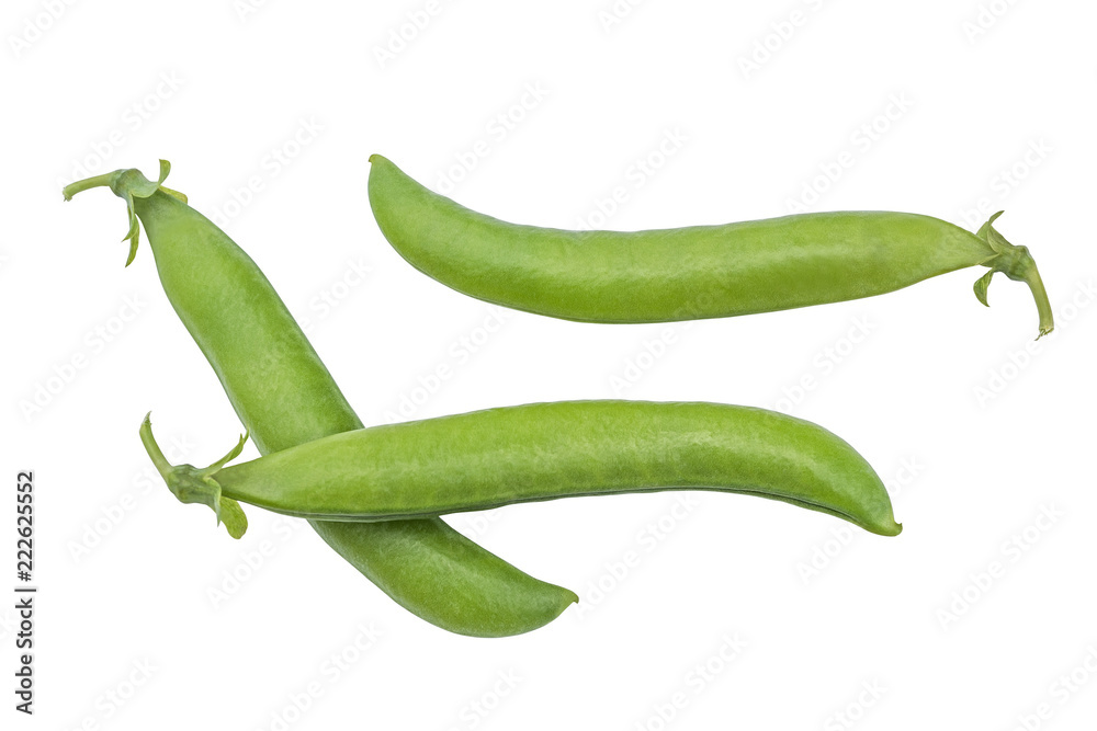 Fresh green peas pods isolated on white background Fresh green peas pods isolated on white background